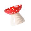 Elevated Cats Mushroom Shape Bowl Prevents Choking and Vomiting Cartoon Cats Feeding Dish Handcrafted Stand