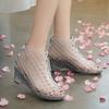 Fashion 2025 Summer Hollow Breathable Women's Sandals Comfortable Wedges Fish Mouth Shoes for Women Sandalias De Mujer Size 36 40