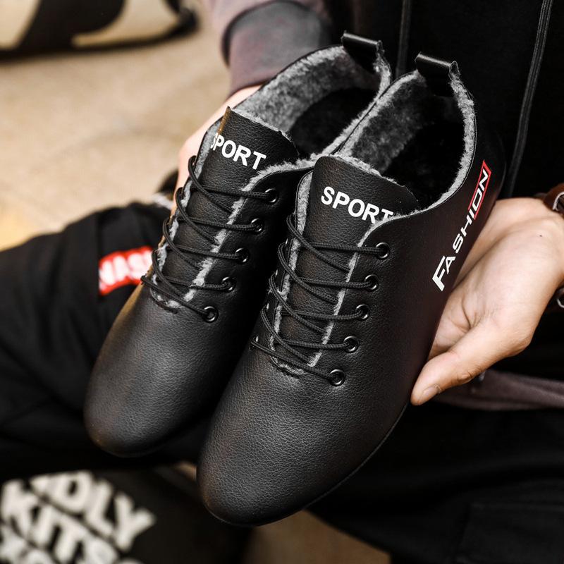 

Мужские туфли-педали Doudou, мягкая подошва, универсальные ленивые туфли, мужская корейская версия модной повседневной обуви для вождения, маленькие кожаные туфли из бархата 44 чёрный