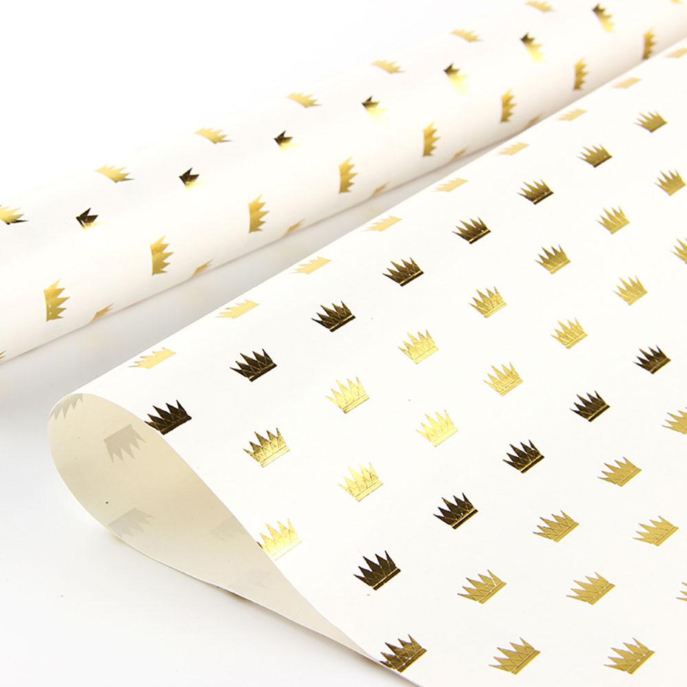 50x70cm Bronzing Gift Wrapping Paper Gold Polka Dots Birthday Valentine's Day Bouquet Gift Packaging Paper DIY Decoration Paper