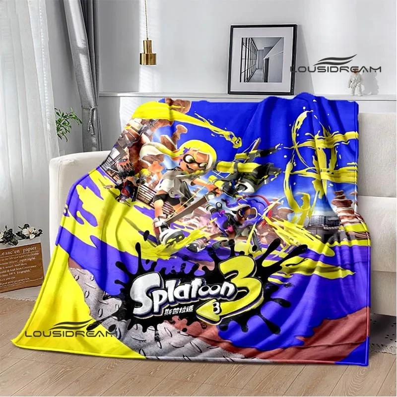 3D Cartoon game Splatoon printed blankets Picnic blanket Warm Flannel blankets Home bed linings blankets for beds Birthday Gift