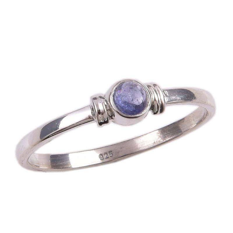 Natural Tanzanite Gemstone 925 Solid Sterling Silver Jewelry Ring Size 8 F6V57
