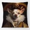 European Poodle Dachshund Chiwawa Dog Animals Portrait Painting Cushion Cover Royal Pet Historical Portrait Pillowcase