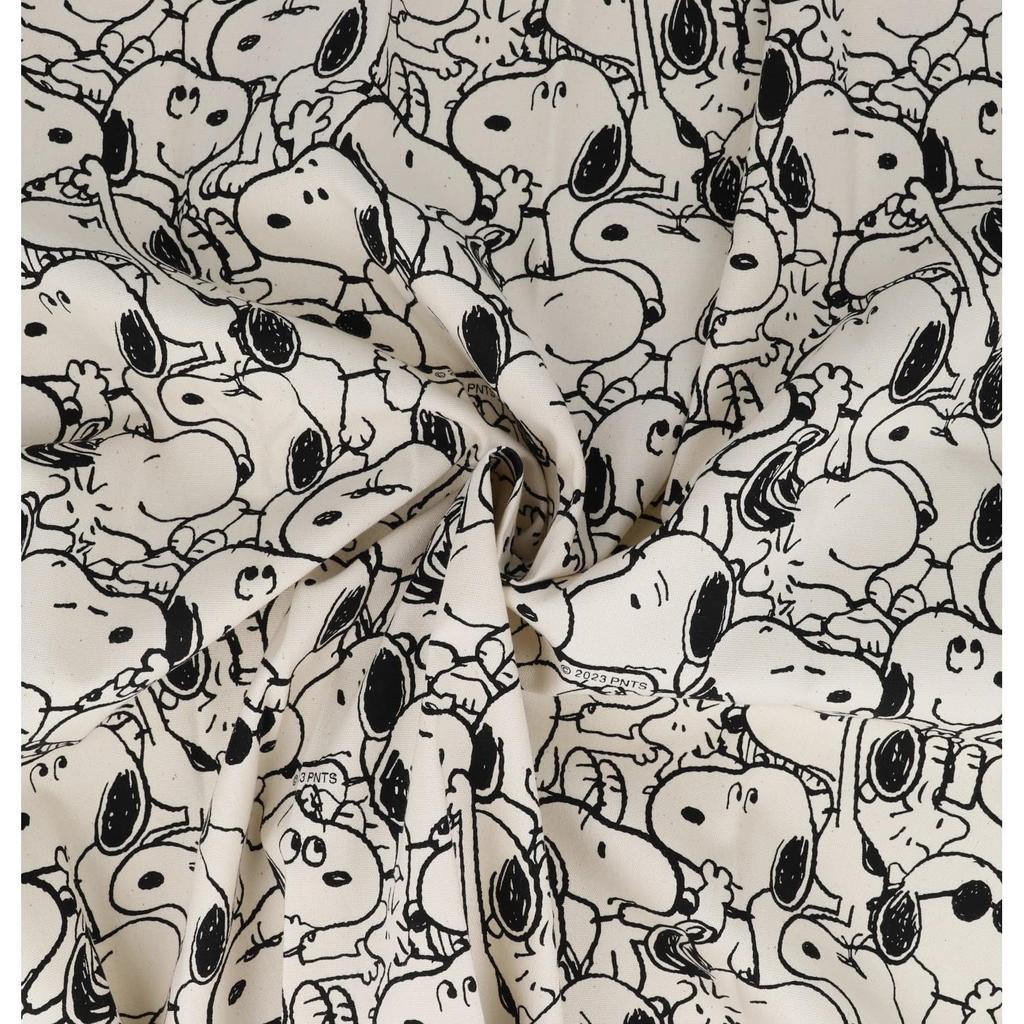 KIYOHARA PEANUTS Snoopy Fabric Oxford Monochrome KN Generation 109cm Width X 1m Cut 771270