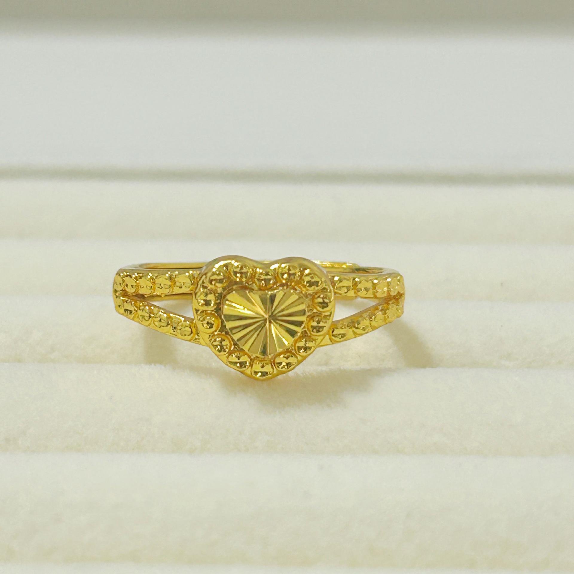 

New love ring opening adjustment women s small peach heart simulation gold jewelry ring jewelry