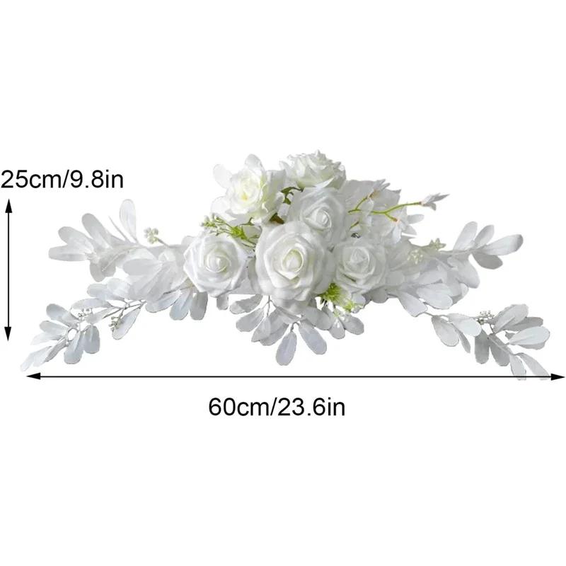 Artificial Wedding Arch Flowers for Wedding Welcome Sign Red Blue Garland Rose Flower Swag Ceremony Sign Floral Party Decoration белый