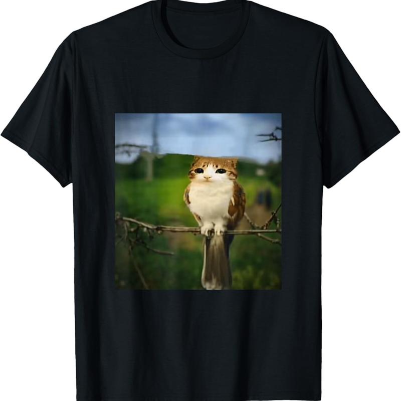100 Cotton Unisex Funny Cat Owl Meme Funny Meowl Meme brainrot gen z Memes TShirt S