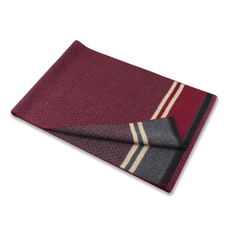 Scarf, Winter Warm Men's Scarf, Wool Blended Jacquard Scarf Men's