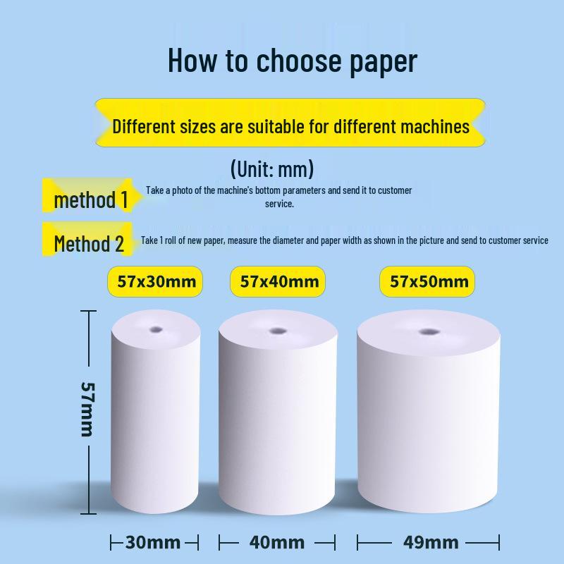 Coreless Thermal Cash Register Paper - 57x50MM, 57x40MM, 57x30MM
