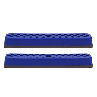 2 Stück Sechskant-Bit-Halterständer 43 Löcher 1/4 Zoll Bohrer-Organizer mit Magnetischer Basis für Werkzeugkasten Werkzeugwagen Blau
