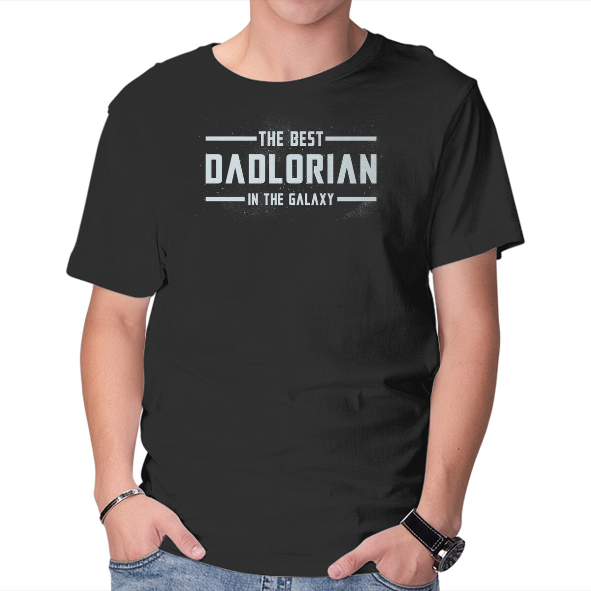 Unisex Crew Neck T-Shirt The Best Dadlorian In The Galaxy Graphic Short Sleeve Casual Tee S