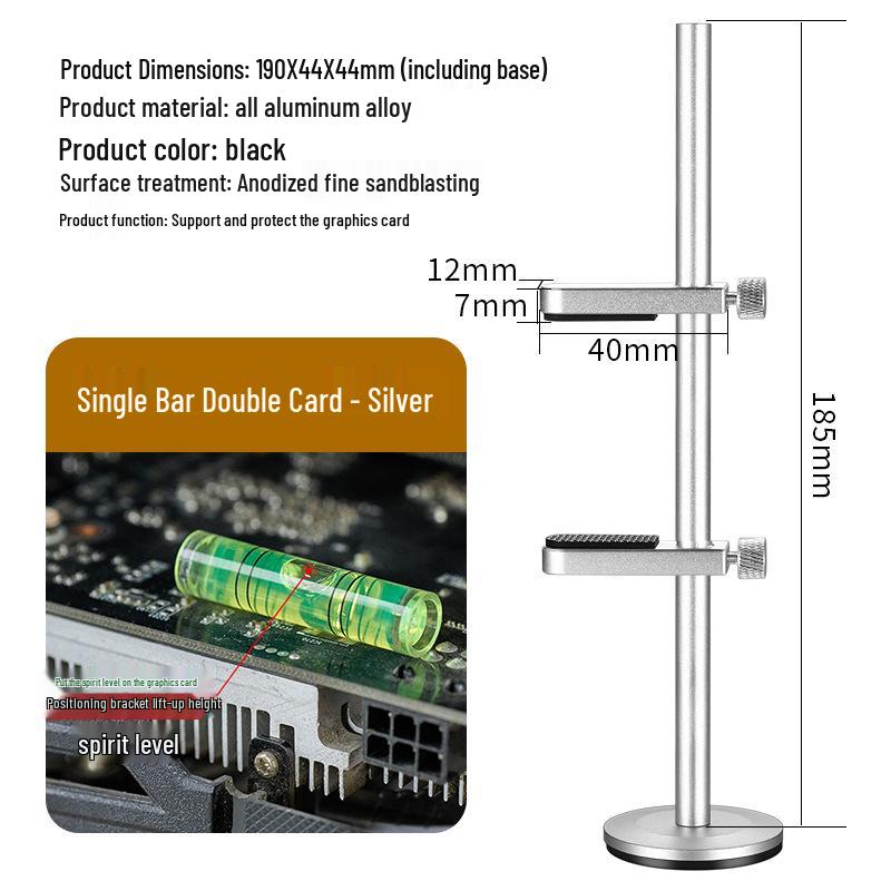 Graphics Card Support Bracket: Full Aluminum Alloy, Vertical Magnetic Base, Anti-Deformation for 4080Ti Desktop PCs