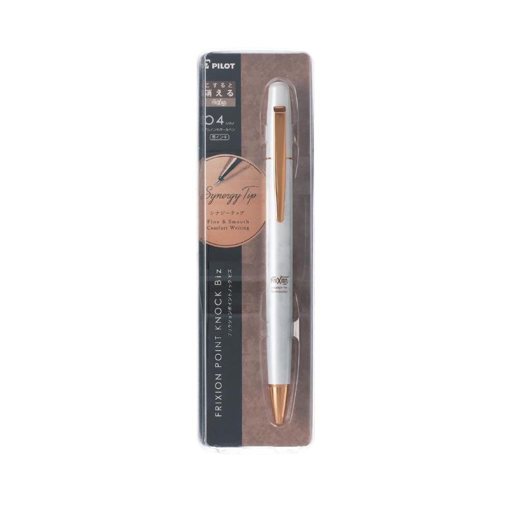 PILOT Ballpoint Pen Frixion Point Knock Biz Marble White LFPK3SS4MAW 0.4mm