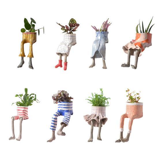 Flowerpot Lower Body Design Resin Mini Planter Flower Plant Pot Ornament Indoor Outdoor Table Wall Decoration
