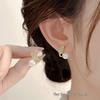 Exquisite French Pearl Leaf Stud Earrings: Elegant & Luxurious Retro Design