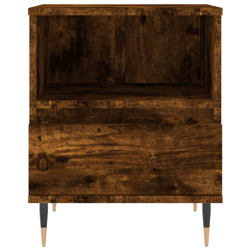 Nightstand Smoked Oak Finish 40 x 35 x 50 cm Engineered Wood
