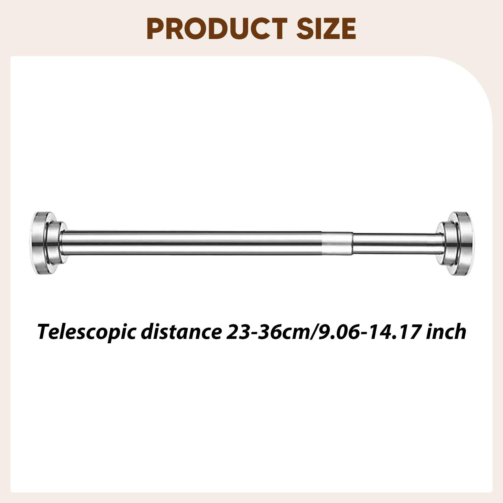 Kleiderbügel Teleskopstange Haus Waschküche Fenster Bohren Nicht Nötig Vorhang 20 bis 36cm 20 to 36cm black