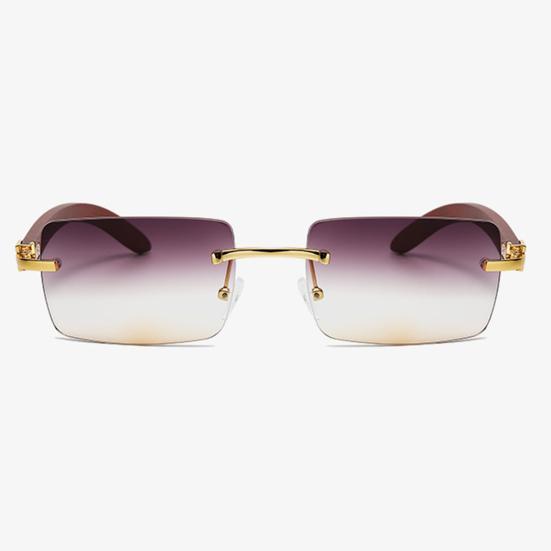 Rimless Rectangle Sunglasses Vintage Frameless Square Sunglasses for Men Women UV400 Protection Eyewear for Driving Travel Outdoors