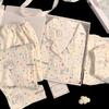 Spring And Summer Cloud Cotton Party Lines Puppy Print Pajamas Loungewear Can Be Worn Outside
