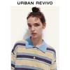 UR 2025 Autumn Women's Color Block Stripe Polo Knit Top