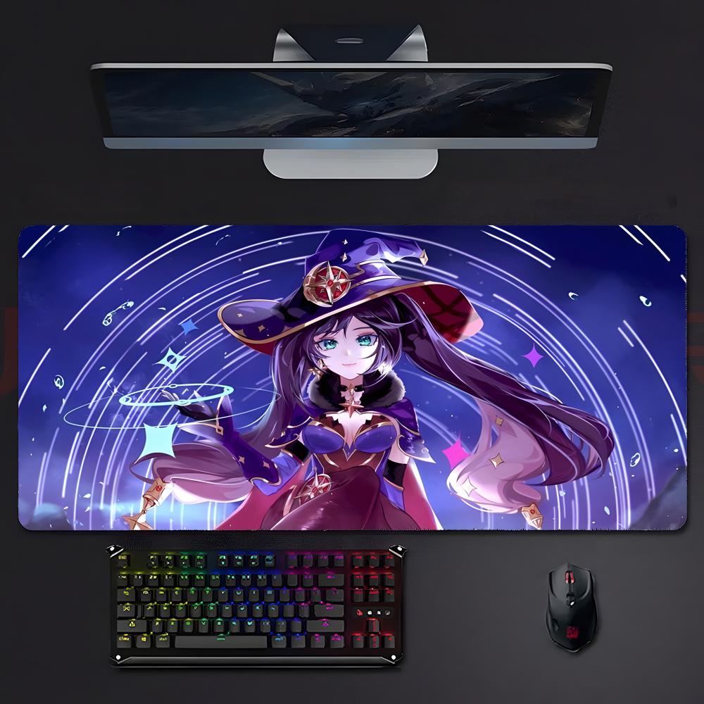 Mysterious Pretty Game Genshin Impact Mona Mouse Pad Large Gaming Mousepad With Stitched Edges Thickened Desk Mat Pc
