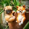 3D Dog Climbing Garden Statue Cute Fish Tank Figurine Garden Figurine  Garden