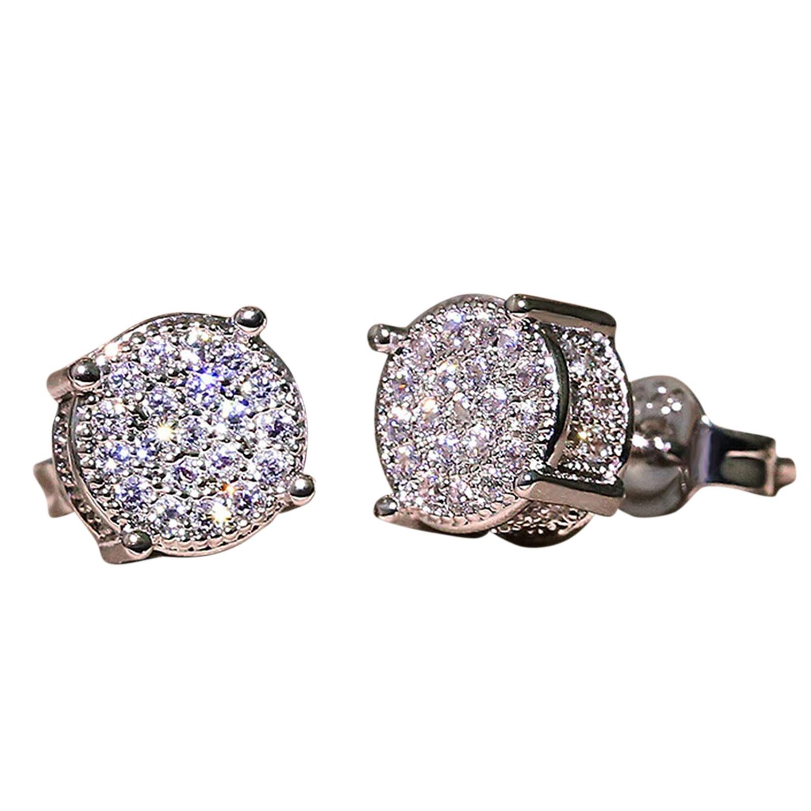 

Женские серьги-гвоздики с синтетическим бриллиантом, ювелирные изделия, свадебный подарок, серьги-гвоздики с цирконием для вечеринки One Size серебряный