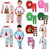 Christmas Children Autumn Pajamas Set Multiple Patterns Cotton Blend Clothing