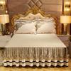 European-Style Crystal Velvet Lace Bed Skirt Winter Fleece-Lined Warm Quilted Bed Cover Bed Skirt Cover Bedding