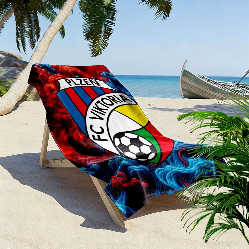 FC Viktoria Plzeň Print Beach Towel, Large Soft Quick Dry Towel for Beach Camping Swimming