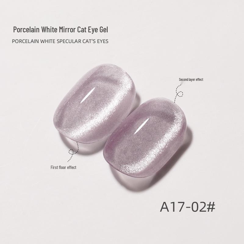 Universal Crystal Cat Eye UV/LED Nail Gel 2024 - Porcelain White Mirror Finish Manicure Set