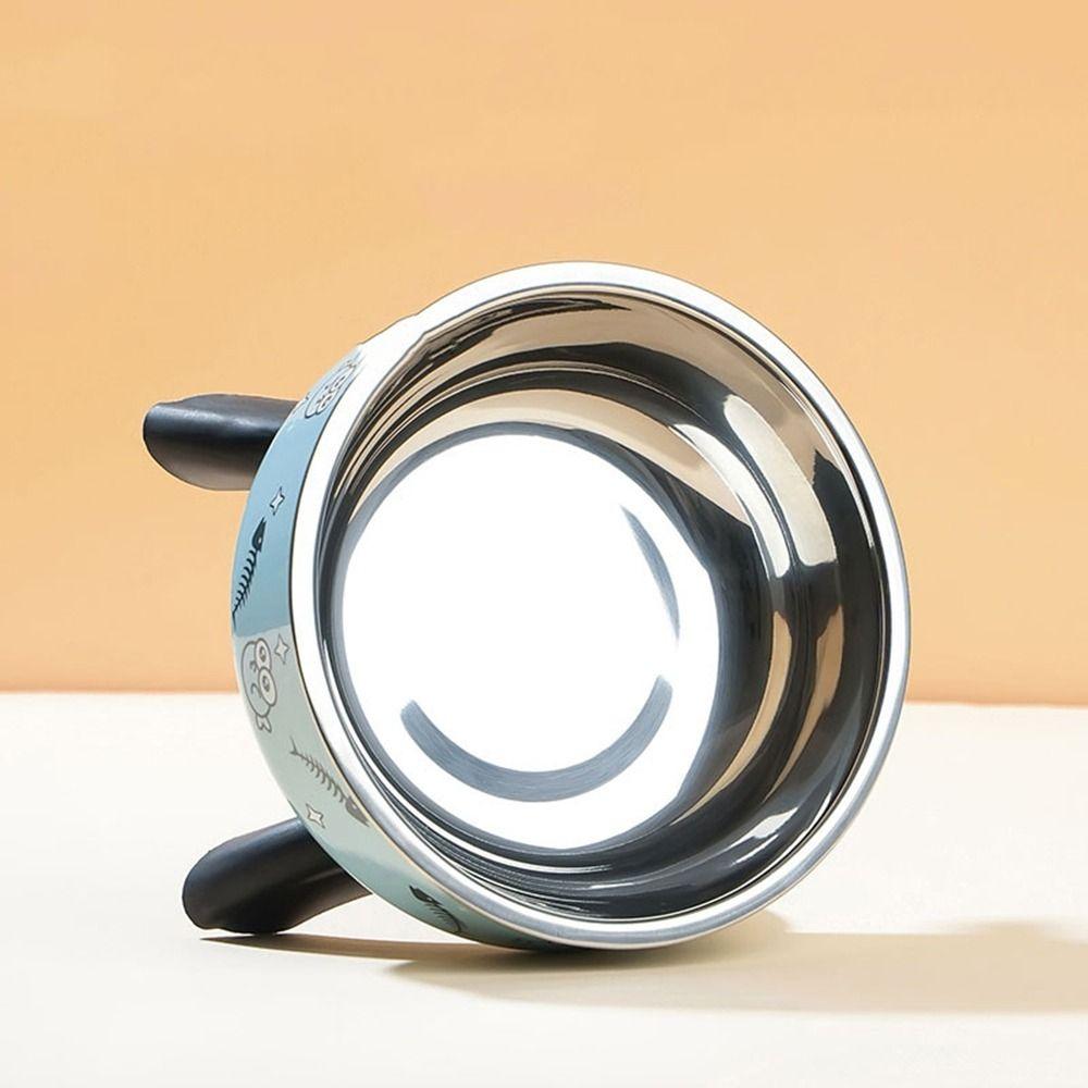 Neck Protection Cat High Footed Bowl Stainless Steel Cat Food Water Bowl  for Cats Dogs
