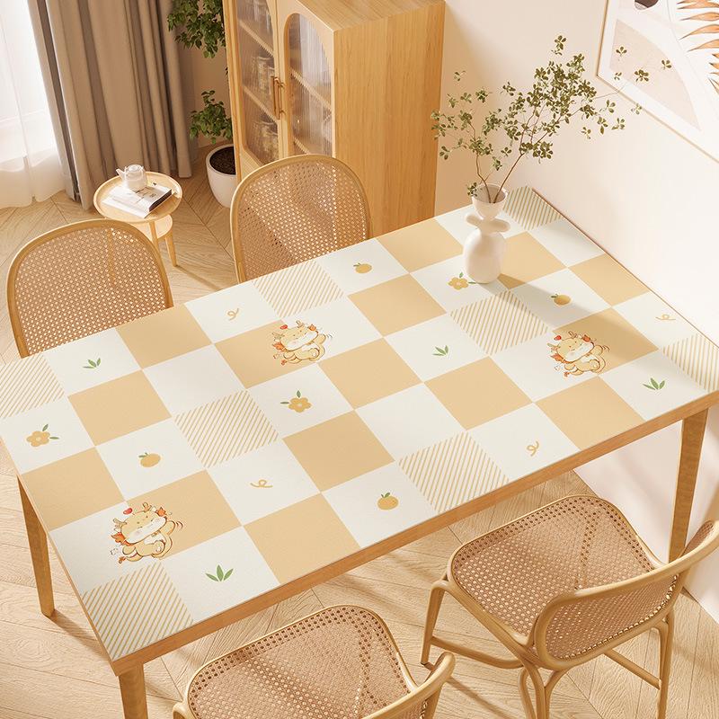 Tablecloth Pvc Waterproof, Oil-Proof And Anti-Scalding Leave-In Table Mat, Desktop Protective Mat, Leather Tablecloth, Dining Table Mat, Coffee Table
