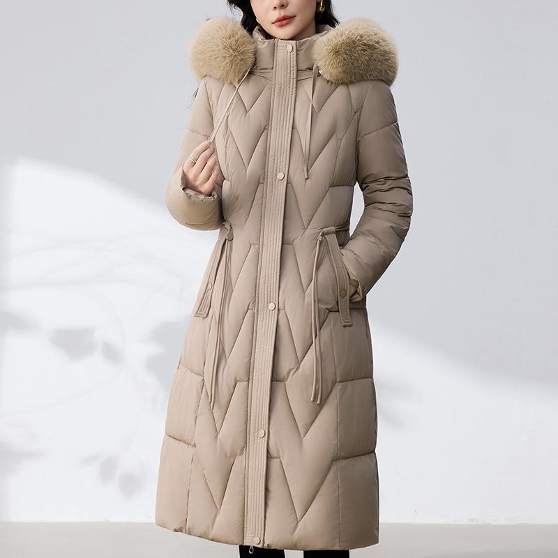 Fashion Woman Long Parkas Winter Coats Hooded Faux Fur Collar Thick Warm Overcoat Women's Jackets