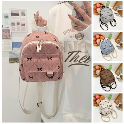 Mini-Rucksack Süße Schleife Aufgedruckte Umhängetasche Reise Kosmetik Aufbewahrungstasche Koreanischer Ins Student Buchtaschen Lässiger Rucksack