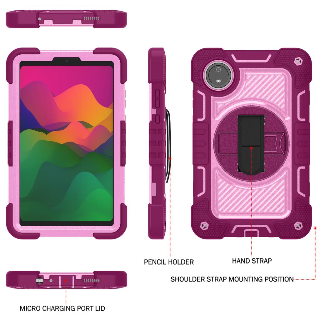 For Xiaomi Redmi Pad SE 4G 8.7 Inch Case Silicone+PC Kickstand Tablet Cover with Shoulder Strap