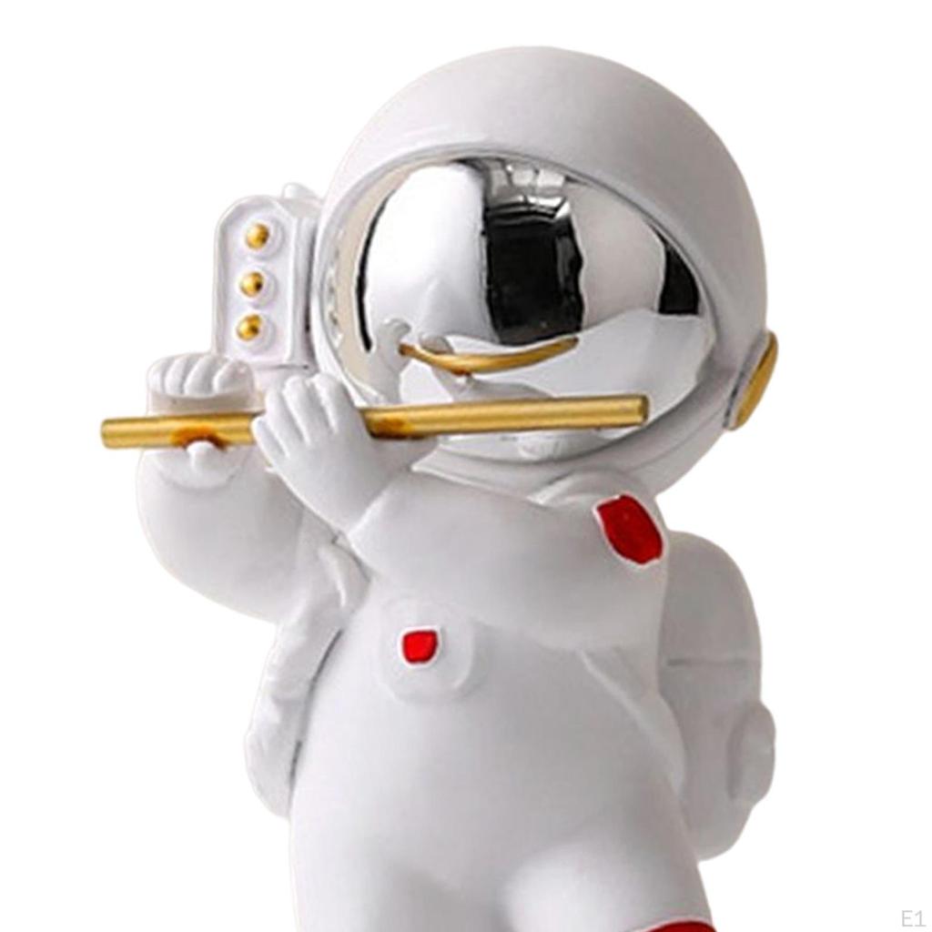 Figurka astronauty, dekoracja domu, żywiczna statua, kolekcjonerska rzeźba kosmonauty, dekoracyjna muzyka