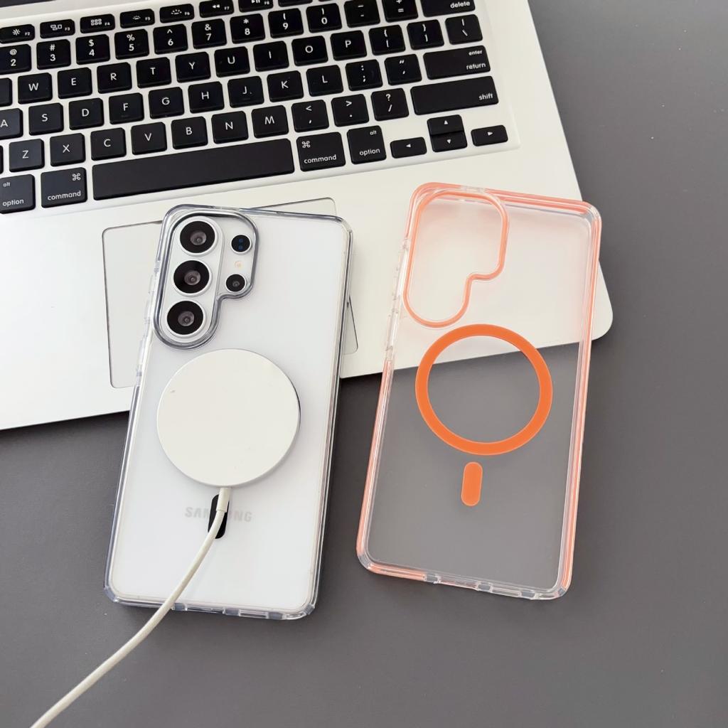 Applicable To Samsung S26Ultra Mobile Phone Case Ice Crystal Two-in-one Magnetic Charging S25U High Transparency and Anti-drop Simple
