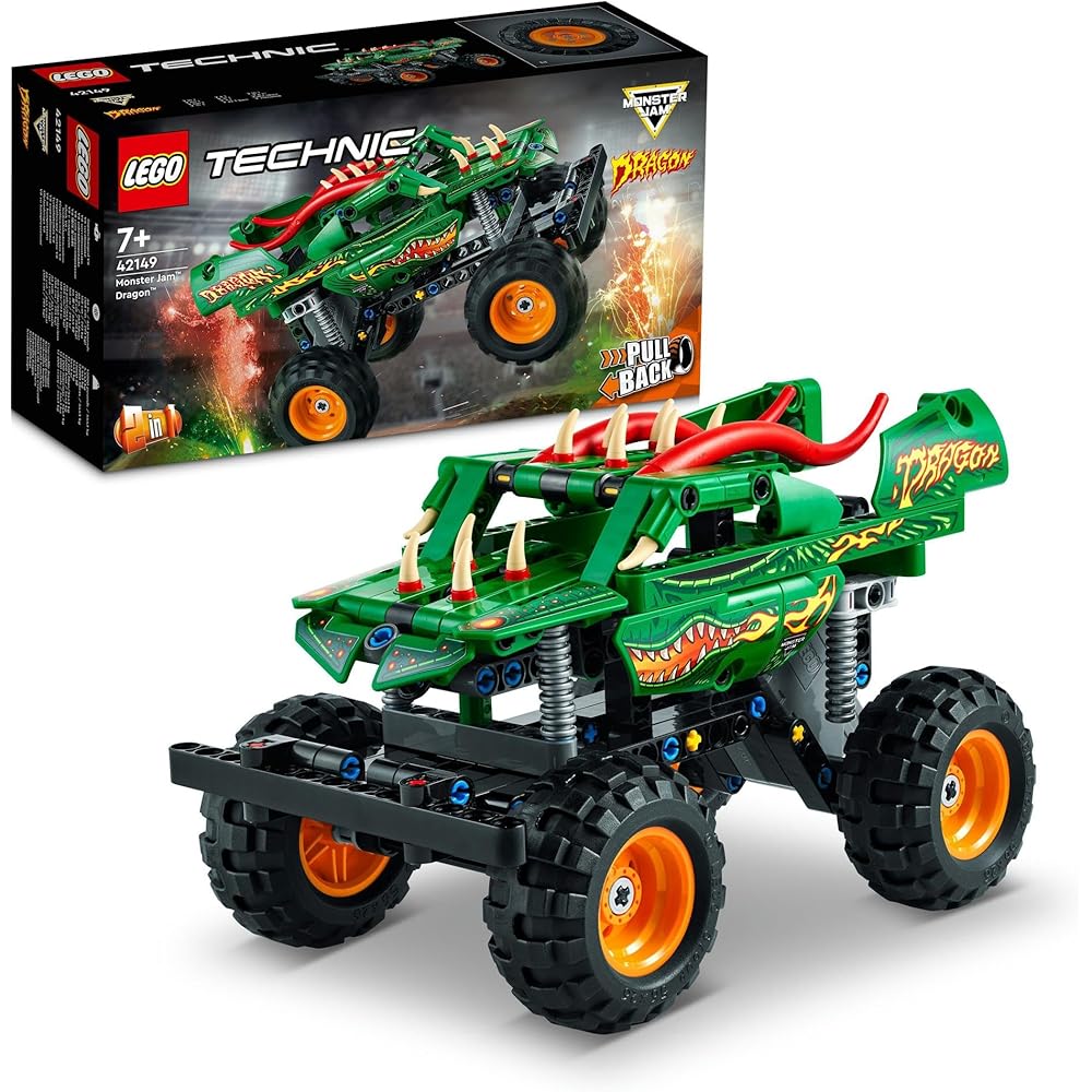 LEGO Technic Monster Jam Dragon Toy Vehicle for Kids Ages 7-9, Building Blocks Set 42149