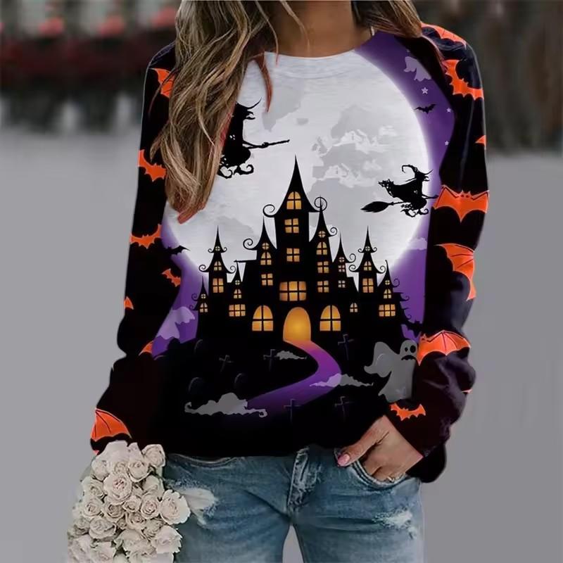 Women's T-shirt Casual Long Sleeve Tops Animal Cat Graphic Tees Shirt Blouse O-neck Fall Winter Streetwear Style Pullover
