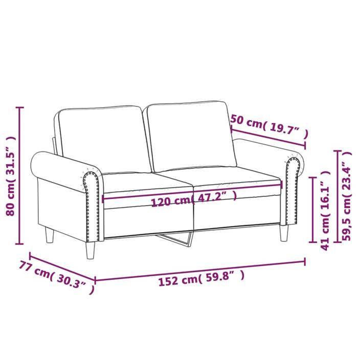 VidaXL Canapé à 2 places Noir 120 cm Similicuir 359499