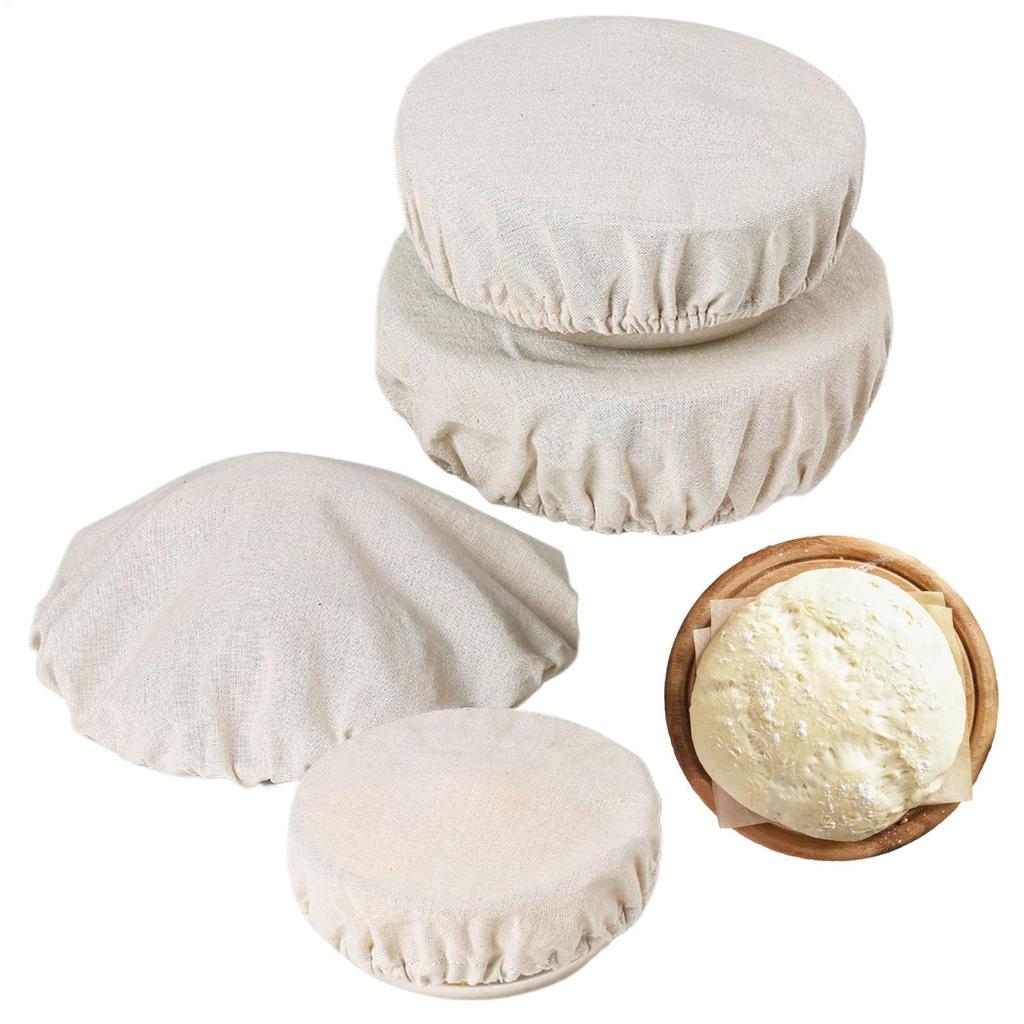 Bowl Covers Set Elastic Reusable Bowl Covers 4Size Dish Covers Cotton Cloth Food Storage Container Cover Bread Proofing for Home