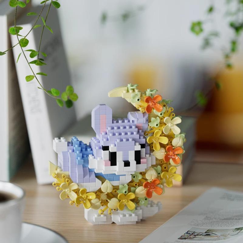 Compatible Music Flower Box: Secret Language Building Blocks, Preserved Flower Bouquet, Handmade Ornament, New Year Gift.