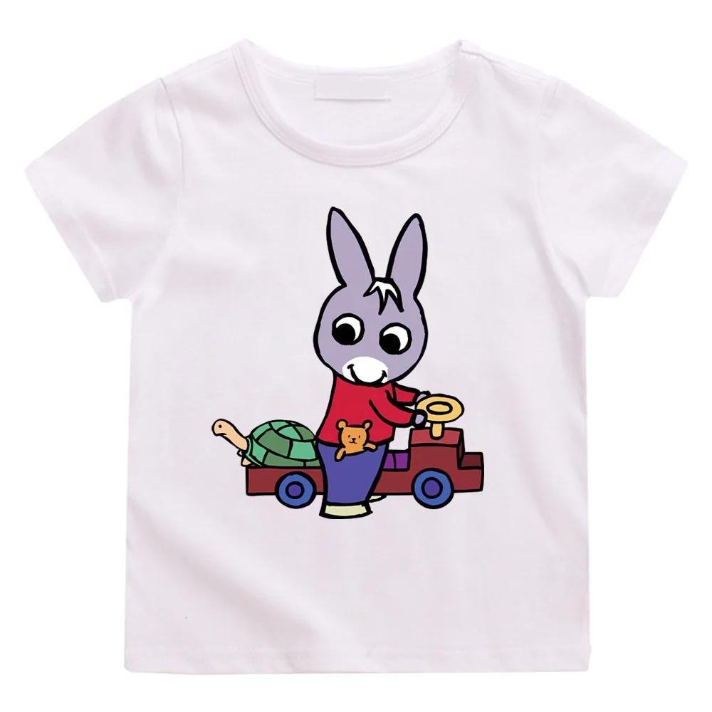 

Lane Trotro 100%Cotton Cartoon T-shirt Boys Girls Tee-shirt Summer Tshirts Comfortable High Quality O-neck Tops kids clothes 100 белый