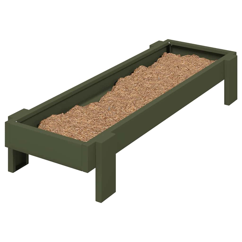 Chicken Feeder Trough Olive Green 80 X 28 X 13.5 Cm
