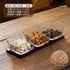 Japanese Style Vintage Divided Fruit Bowl with Lid Home Living Room Nuts Candy Biscuit Storage Bowl Square Fruit Tray Home Decor