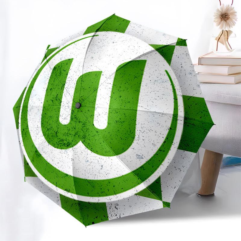 VfL Wolfsburg,  Automatic Opening and Closing, 8 rib Structure Portable Umbrella, Suitable for Men and Women in All Seasons  Perfect Gift fo