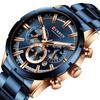 CURREN Men's Sport Quartz Chronograph Watch with Luminous Hands, Stainless Steel, and Date Display
