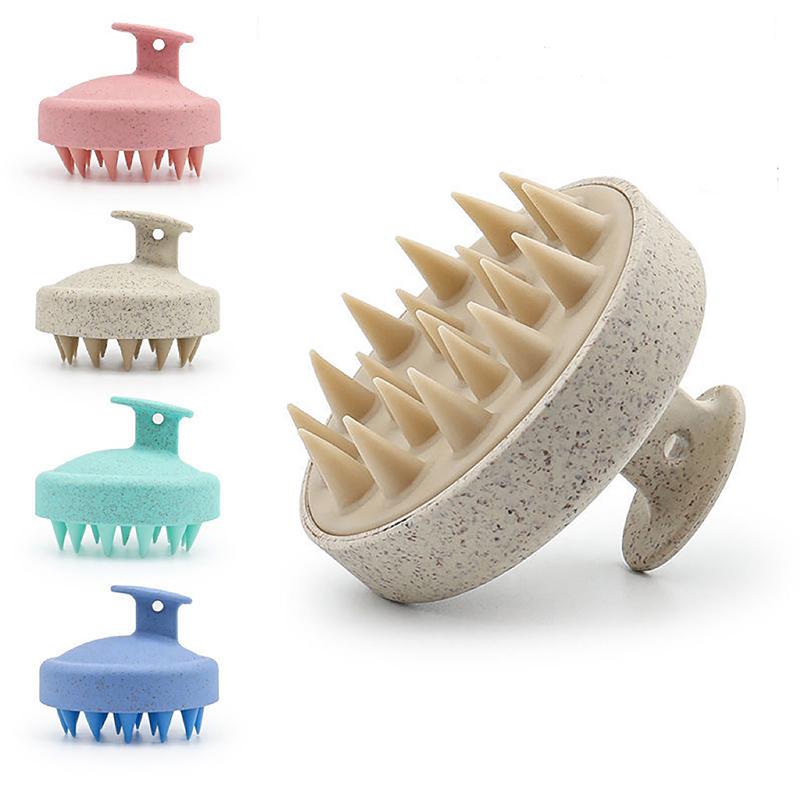 מברשת שמפו מקש חיטה ניקוי יסודי של הקרקפת עיסוי קרקפת הקצפה פשוטה מברשת לעיסוי ראש שמפו מברשת