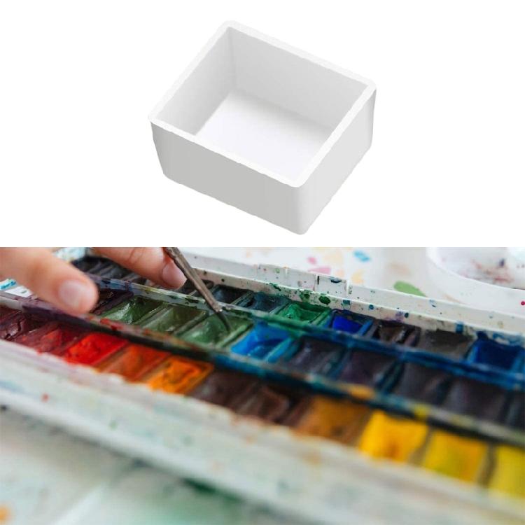 Pacote com 50 Caixas Vazias para Tinta Aquarela Portátil Vazio Meio Godet Pequeno Estojo de Armazenamento de Tinta Lata de Armazenamento de Tinta Empilhável